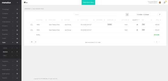 Fatura Kalemleri Sayfası