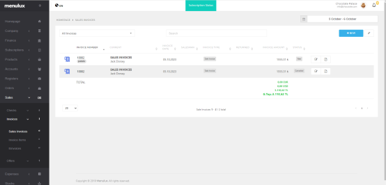Satış Faturaları Ekranı