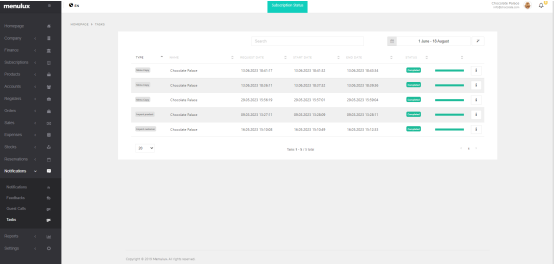 Web Görevleri Listesi Ekranı